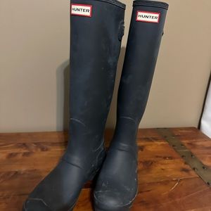 Navy Tall Hunter Boots Size 8